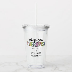 Aangepaste fysieke therapist PT Afstuderen cadeaus Acryl Drinkbeker