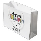 Aangepaste fysieke therapist PT Afstuderen cadeaus Groot Cadeauzakje (Achterkant Gekanteld)