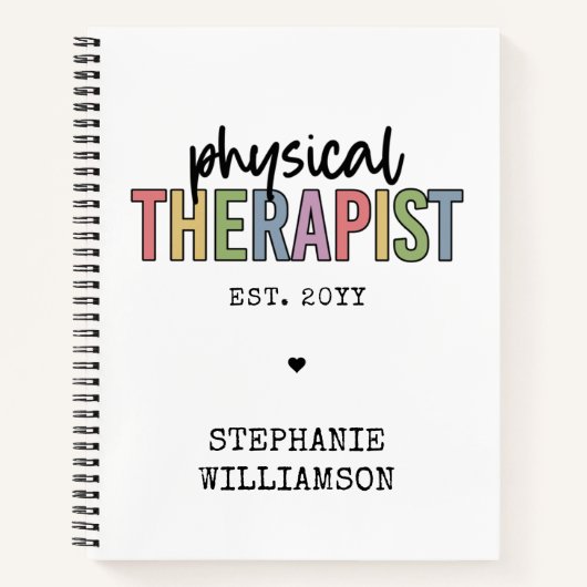 Aangepaste fysieke therapist PT Afstuderen cadeaus Notitieboek (Voorkant)