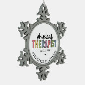 Aangepaste fysieke therapist PT Afstuderen cadeaus Tin Sneeuwvlok Ornament (Links)