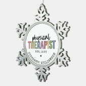 Aangepaste fysieke therapist PT Afstuderen cadeaus Tin Sneeuwvlok Ornament (Rechts)