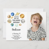 Aangepaste Galaxy Kinder feestuitnodiging Kaart (Voorkant)