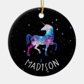 Aangepaste galaxy Unicorn Keramisch Ornament (Voorkant)