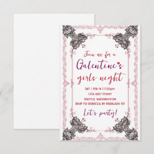 Aangepaste Galentine-feestuitnodiging RSVP Kaartje