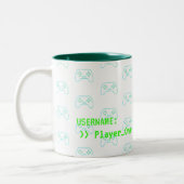 Aangepaste Gamer-Mok – Herhalende Game Controllers Tweekleurige Koffiemok (Links)