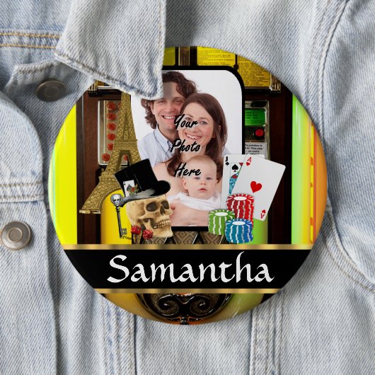 Aangepaste gamer ronde button 6,0 cm (In situ)