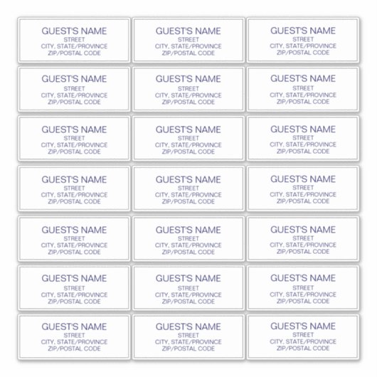 Aangepaste gasten Adresetiketten Navy Blue Sticker (Voorkant)