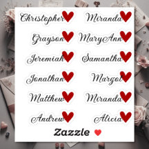Aangepaste Gastenlijst 12 Namen Kalligrafie Rood H