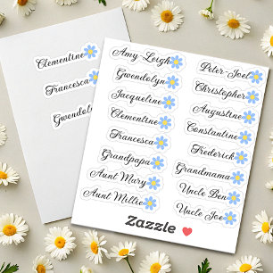 Aangepaste gastenlijst Namen Kalligrafie Daisy Flo Sticker