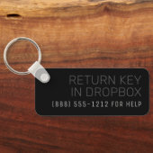 Aangepaste Gastkamer met telefoonnummer Sleutelhanger (Achterkant)