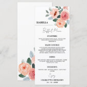 Aangepaste gastnaam bloemstuk bruiloftsbuffetmenu menu (Voorkant / Achterkant)