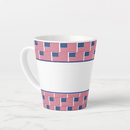 Aangepaste gastvrijheid USA vlag Latte Mok (Linkerhoek)