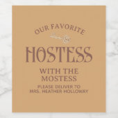 Aangepaste gastvrouw met het Mostess Script Gift Wijn Etiket (Enkel label)