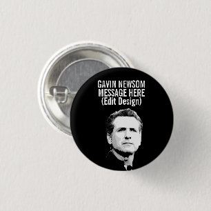 Aangepaste Gavin Newsom Ronde Button 3,2 Cm