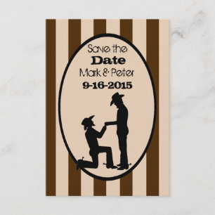Aangepaste Gay Cowboy Wedding Save-The-Date-kaarte Save The Date