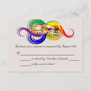 Aangepaste Gay Wedding RSVP-kaarten, niet-formeel RSVP Kaartje
