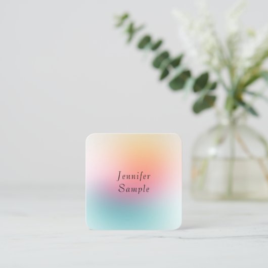 Aangepaste, geavanceerde Sjabloon voor kleurrijk o Vierkante Visitekaartje (Staand voorkant)