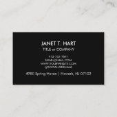 Aangepaste geavanceerde zwart-wit Logo minimaal Visitekaartje (Achterkant)