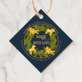 Aangepaste "gebakken met liefde" Christmas Square  Bedankjes Labels (Achterkant)