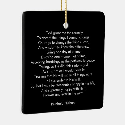 Aangepaste gebedslied citaat tekst zwart tweezijdi keramisch ornament (Rechts)