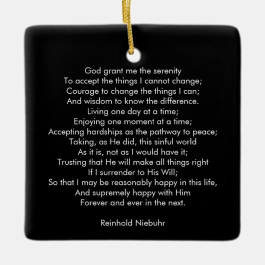 Aangepaste gebedslied citaat tekst zwart tweezijdi keramisch ornament (Voorkant)