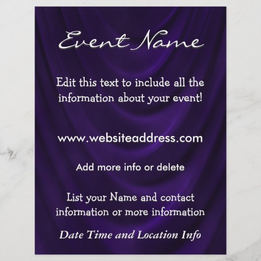 Aangepaste gebeurtenis Velvet Draap Flyer (Voorkant)