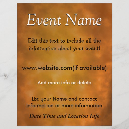 Aangepaste gebeurtenisverbrand energie flyer (Voorkant)