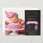 Aangepaste geboortedag van het Kind Chalkboard Kaart (Voorkant / Achterkant)