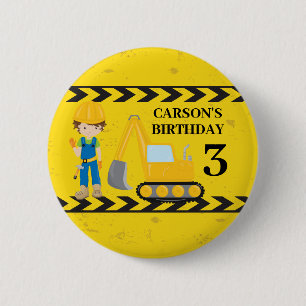 Aangepaste geboortejongen voor kabelbouwbedrijf ronde button 5,7 cm