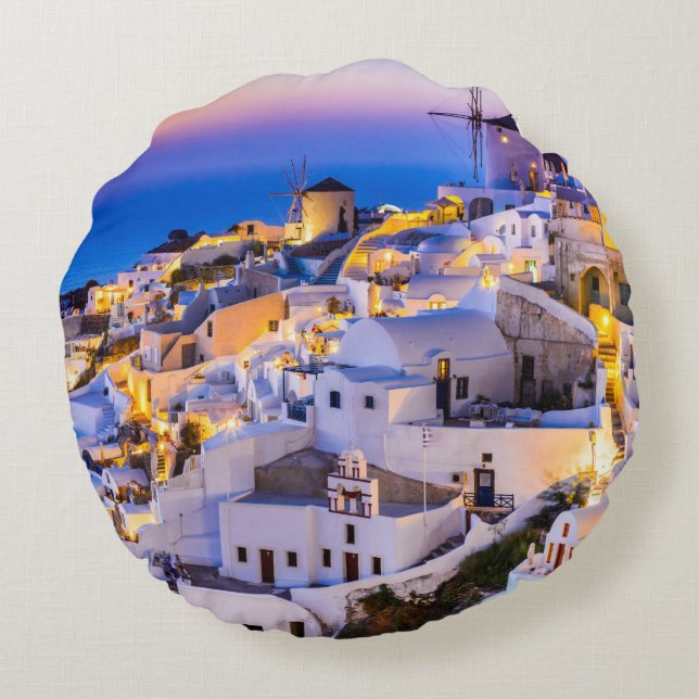 Aangepaste geborsteld Polyester Rond Sierkussen Oi Kussen (Achterkant)