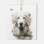 Aangepaste gedateerde Kerstmis Grote Pyreneeën Hon Keramisch Ornament (Links)