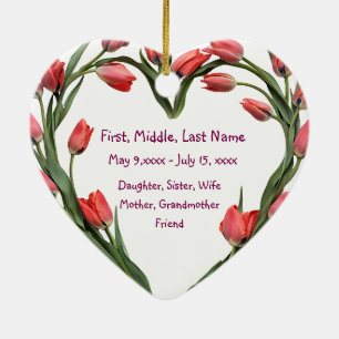 Aangepaste gedateerde naam Foto Waterverf Flower Keramisch Ornament