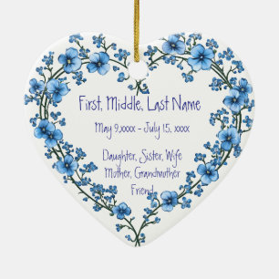 Aangepaste gedateerde naam Foto Waterverf Flower Keramisch Ornament