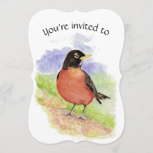 Aangepaste gedateerde verjaardagsfeest Robin Bird Kaart