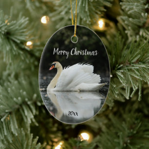 Aangepaste gedateerde zwaan Vogel Dier Wildlife Keramisch Ornament
