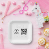 Aangepaste Gedrukte Zakelijke Logo QR Code Promoti Papieren Bordje (Feest)