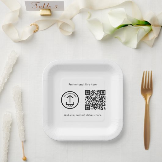 Aangepaste Gedrukte Zakelijke Logo QR Code Promoti Papieren Bordje (Huwelijk)