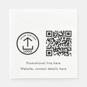 Aangepaste Gedrukte Zakelijke Logo QR Code Promoti Servet