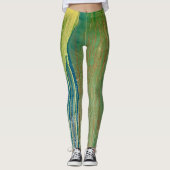 Aangepaste Geel Druppelend Hart Leggings (Voorkant)