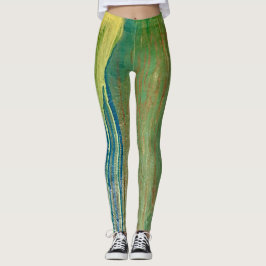 Aangepaste Geel Druppelend Hart Leggings