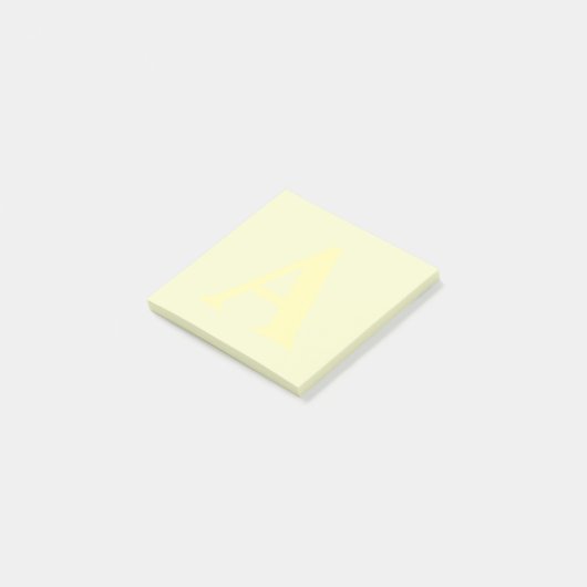Aangepaste geel monogram Post-it® notes (Schuin)