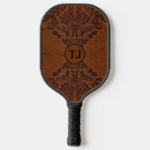 Aangepaste geëtste houten ontwerp Pickleball Paddl Paddle (Achterkant)