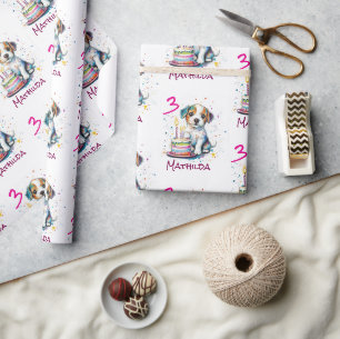 Aangepaste Gefeliciteerd 3e Verjaardag Congratulat Cadeaupapier