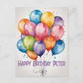 Aangepaste gefeliciteerd met je verjaardag ballonn briefkaart (Voorkant)