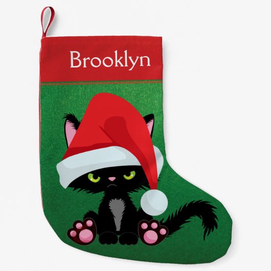 Aangepaste gegroepeerde kat kleine kerstsok (Voorkant)