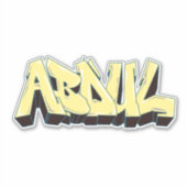 Aangepaste gehakte "Abdul" Graffiti Vinyl Sticker (Voorkant)