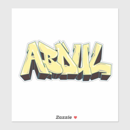 Aangepaste gehakte "Abdul" Graffiti Vinyl Sticker (Vel)