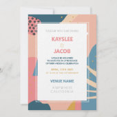 Aangepaste geheugenstijl Abstract Gold Pink & Blau Kaart (Voorkant)