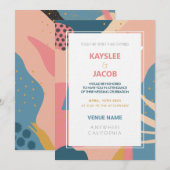 Aangepaste geheugenstijl Abstract Gold Pink & Blau Kaart (Voorkant / Achterkant)