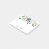 Aangepaste gekleurde Waterverf bloemen Post-it® Notes (Schuin)